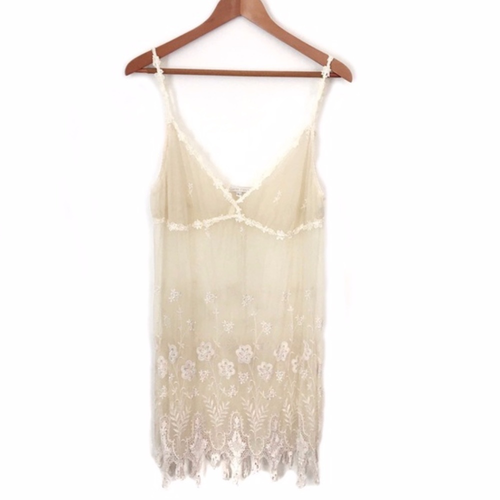 CLAIRE PETTIBONE Lorelei Embroidered Tulle Nightie